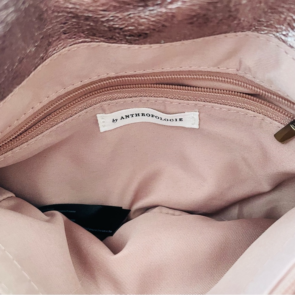 Anthropologie Metallic Taupe Envelope Crossbody Bag - Picture 8 of 10